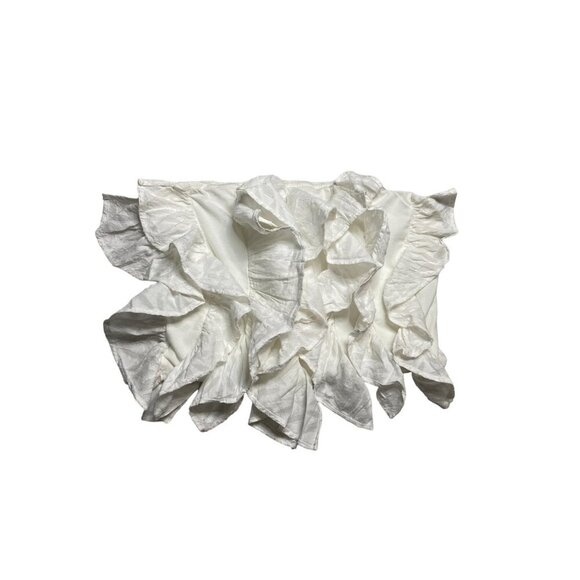 NWT By Anthropologie Strapless Ruffle Ivory Top-sz Large - Picture 6 of 10